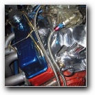 Close view of a small block chevrolet engine