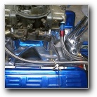 Close up of the small block chev engine
